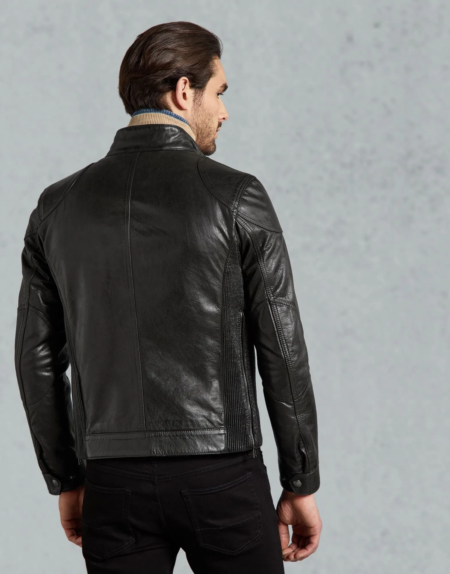 2.0 Leather In GANGSTER BELSTAFF Practical design End-to-end encryption Hand-Waxed LEATHER JACKET Black