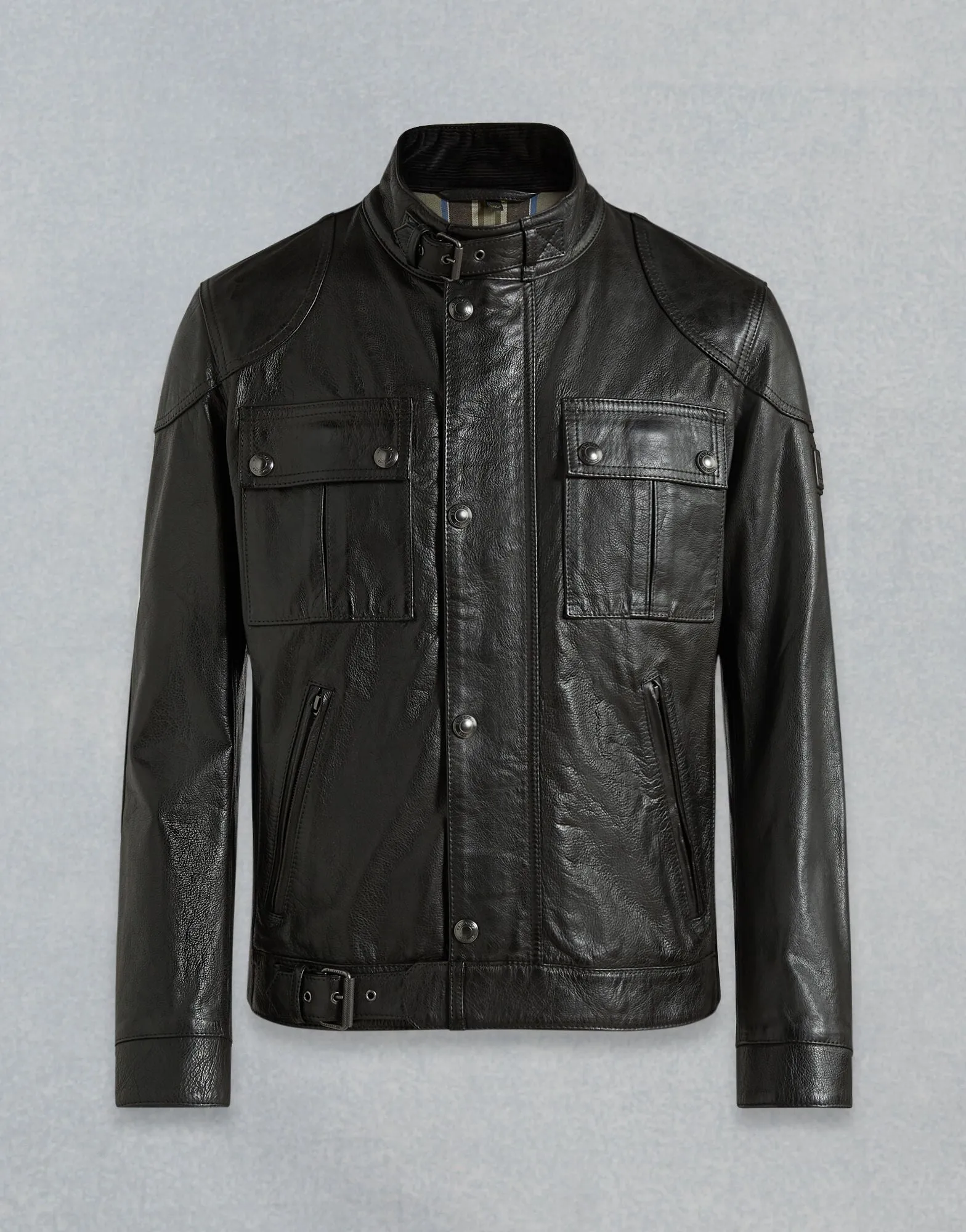 2.0 Leather In GANGSTER BELSTAFF Practical design End-to-end encryption Hand-Waxed LEATHER JACKET Black
