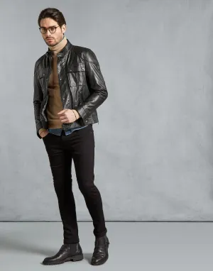 2.0 Leather In GANGSTER BELSTAFF Practical design End-to-end encryption Hand-Waxed LEATHER JACKET Black