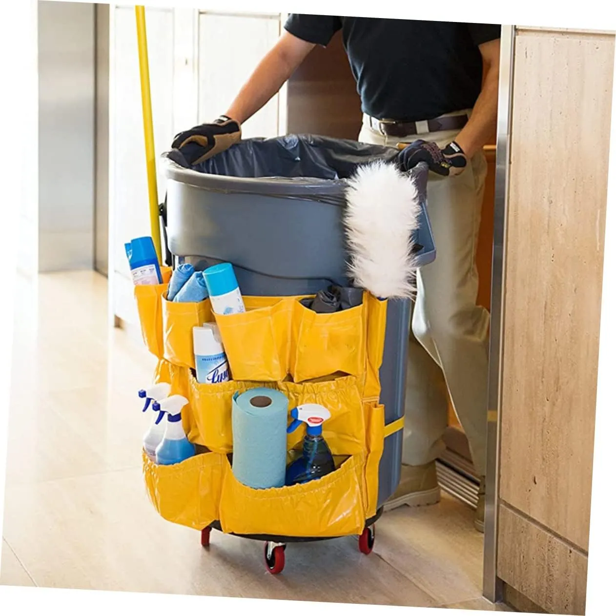 2pcs Heavy Duty Bag Commercial Cleaning Compatible Garbage Bins Ideal Organizing Cleaning Supplies Spray Bottles Towels Scrub Brushes 120L