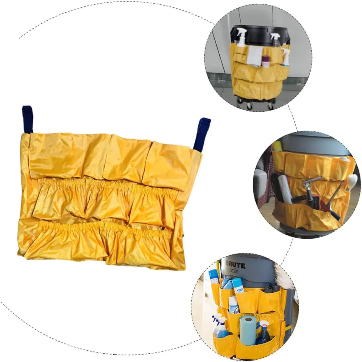 2pcs Heavy Duty Bag Commercial Cleaning Compatible Garbage Bins Ideal Organizing Cleaning Supplies Spray Bottles Towels Scrub Brushes 120L