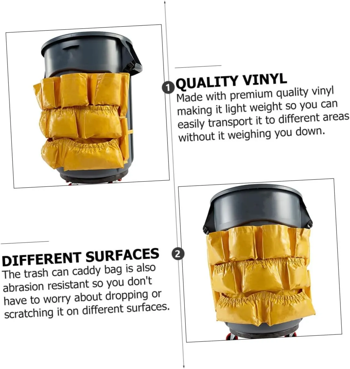 2pcs Heavy Duty Bag Commercial Cleaning Compatible Garbage Bins Ideal Organizing Cleaning Supplies Spray Bottles Towels Scrub Brushes 120L
