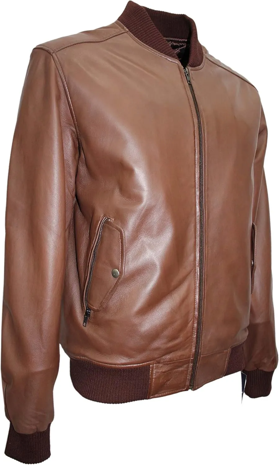 70'S Retro Bomber Men's Brown Classic Soft Italian Nappa Leather Jacket 1229