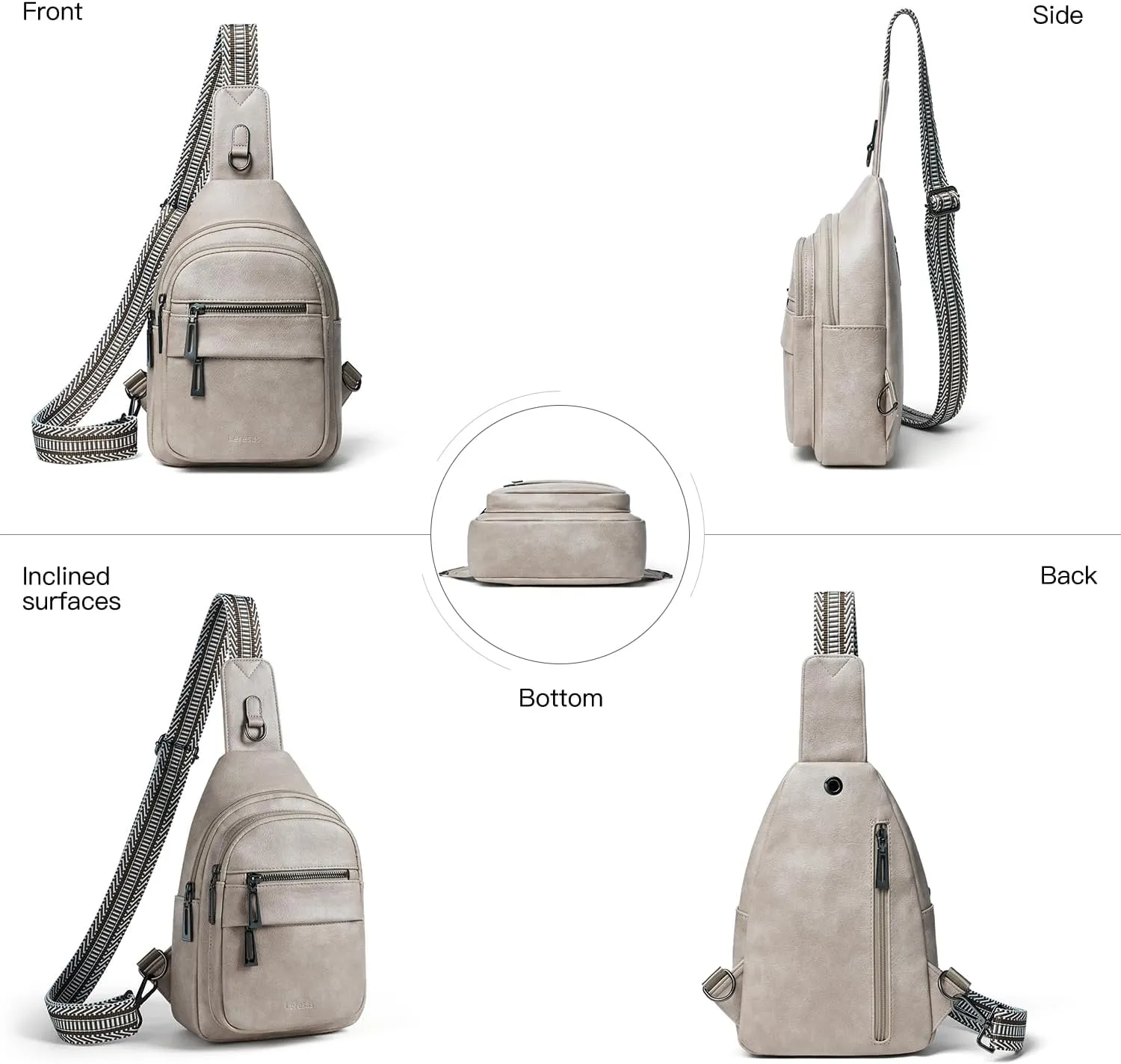 7L Sling Bag for Women Crossbody Bag Sling Purse Fanny Packs Vegan Leather Chest Bag Trendy Handbag Travel Anti Theft