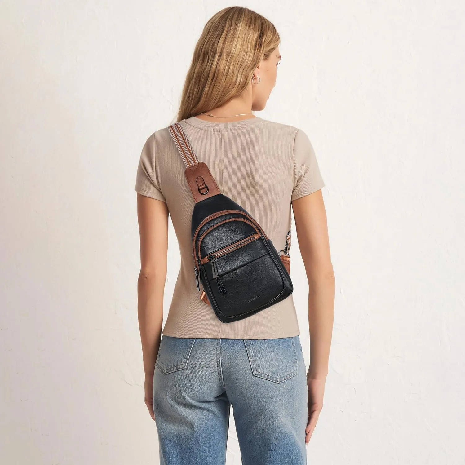 7L Sling Bag for Women Crossbody Bag Sling Purse Fanny Packs Vegan Leather Chest Bag Trendy Handbag Travel Anti Theft