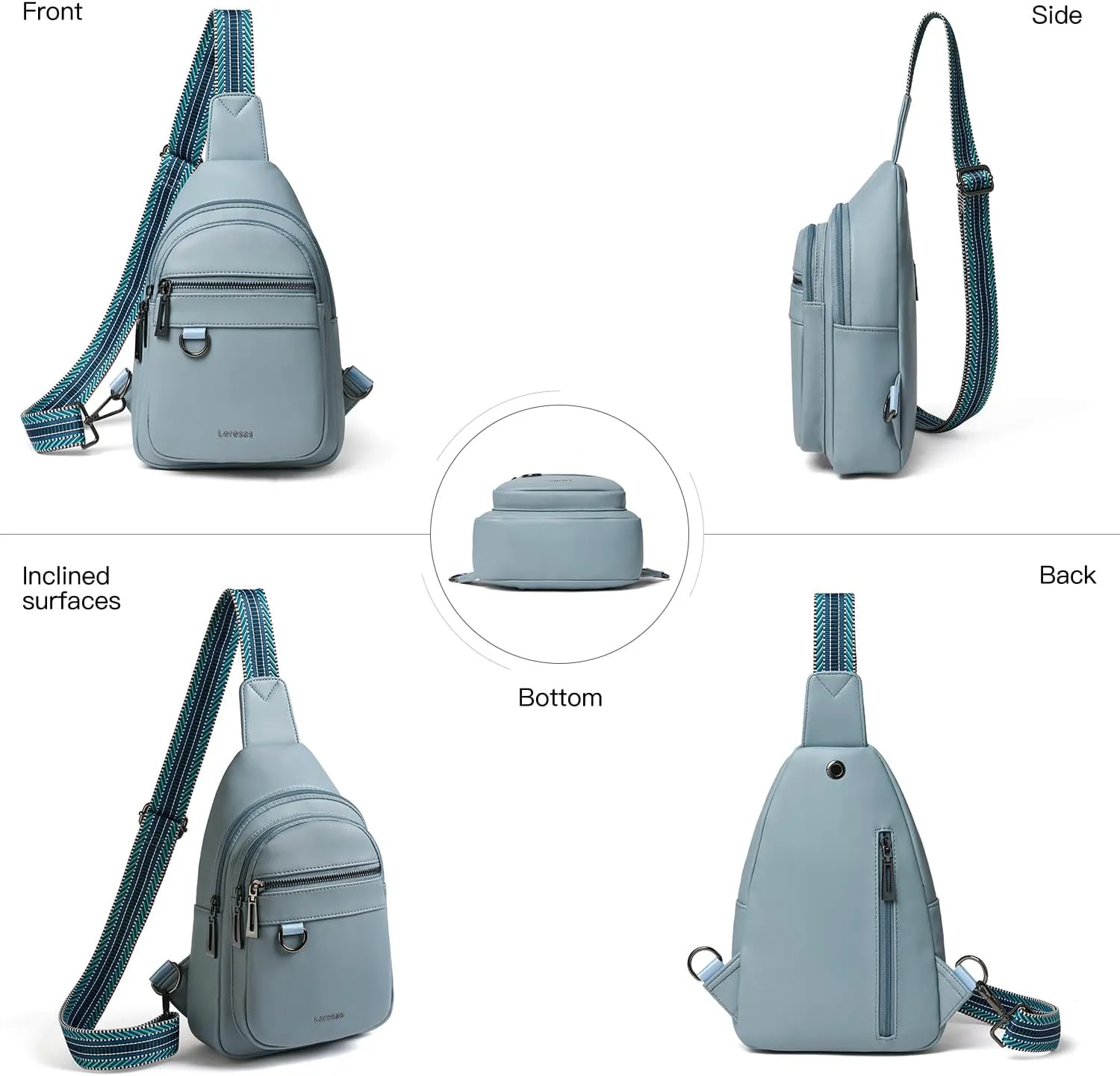 7L Sling Bag for Women Men Vegan Leather Crossbody Bags Fanny Pack Purse Backpack Over Shoulder Bag Travel Anti Theft