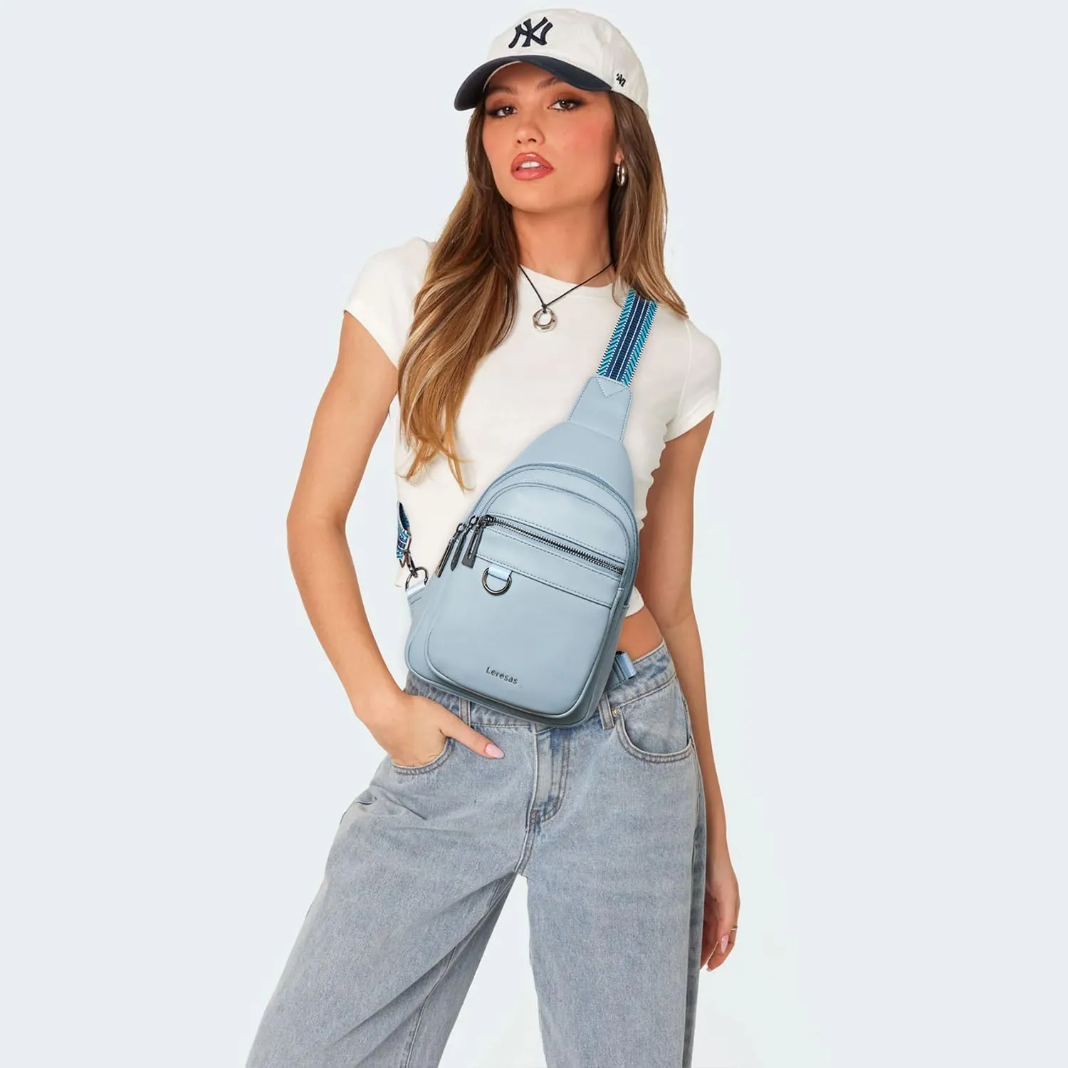 7L Sling Bag for Women Men Vegan Leather Crossbody Bags Fanny Pack Purse Backpack Over Shoulder Bag Travel Anti Theft