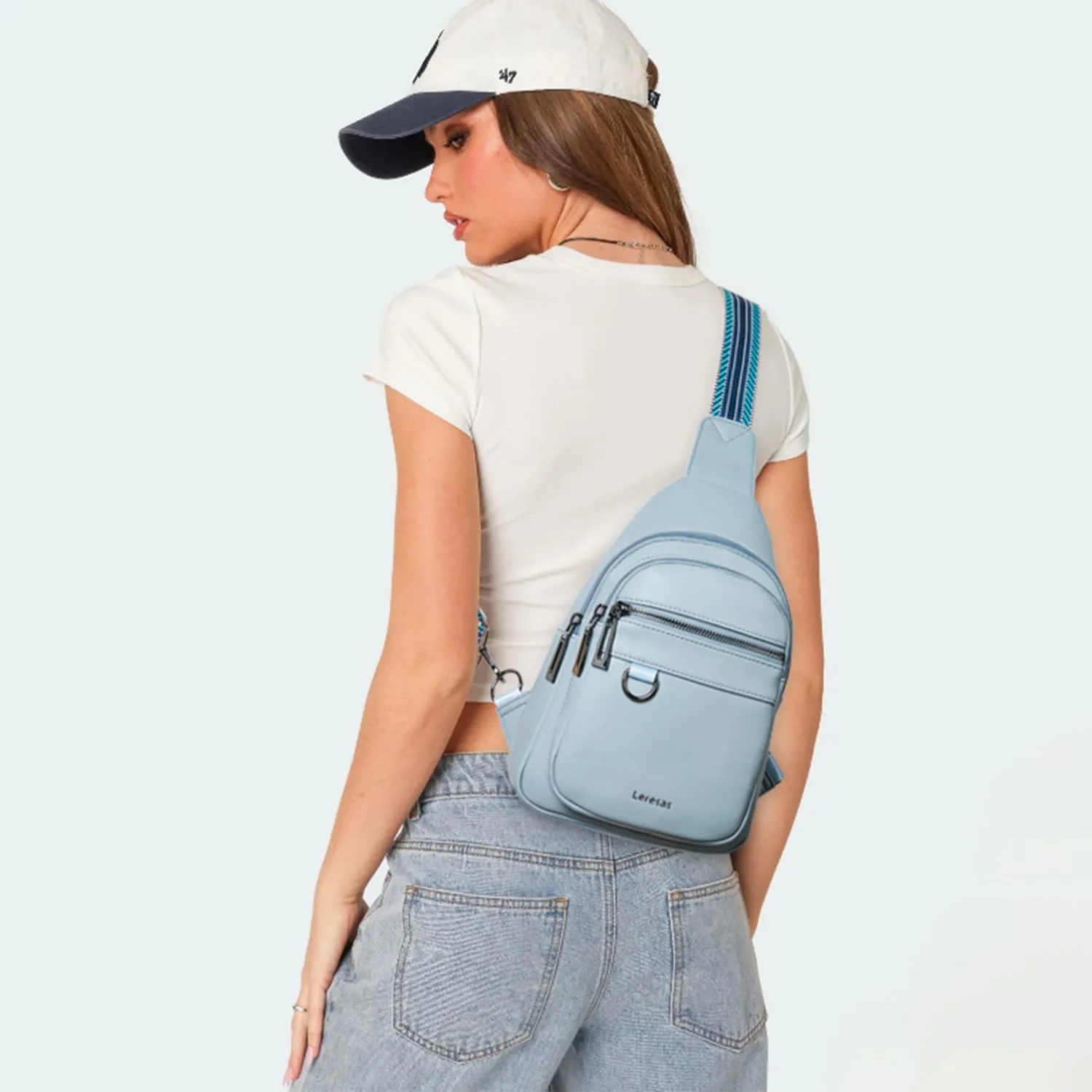 7L Sling Bag for Women Men Vegan Leather Crossbody Bags Fanny Pack Purse Backpack Over Shoulder Bag Travel Anti Theft