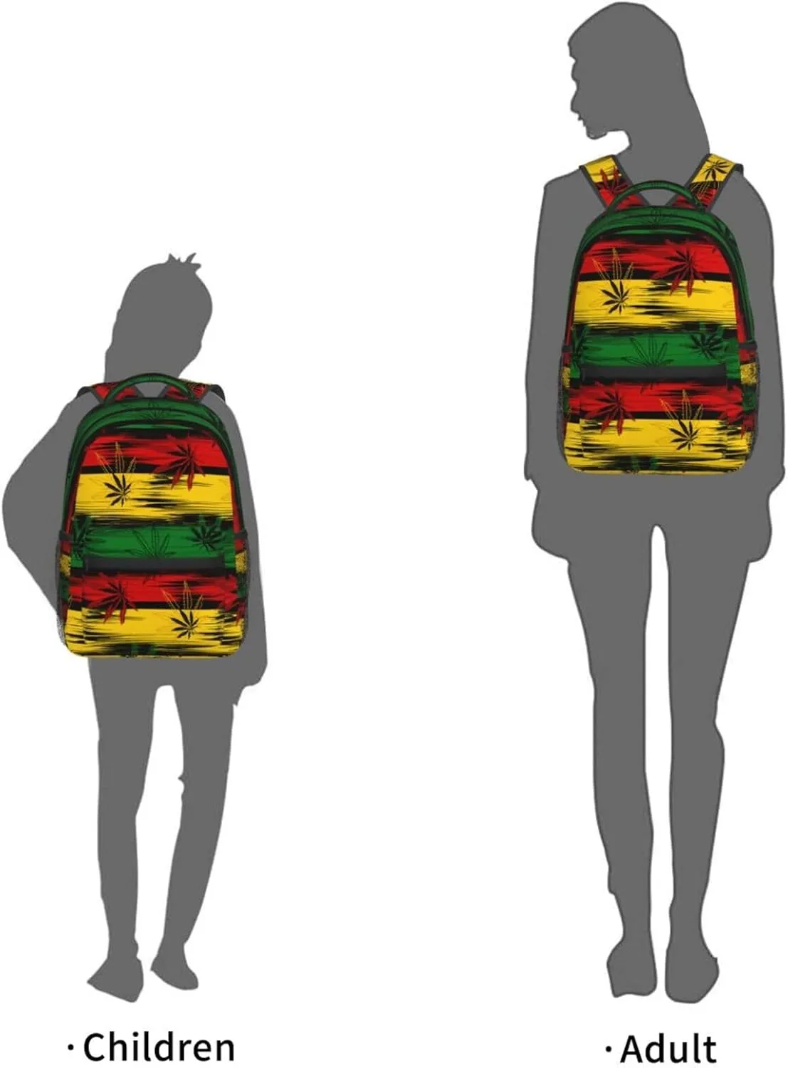 Abstract Jamaica Flag Colors Backpack For College School Large Laptop Bag Shoulder Bags Student Bookbag 17 Inch