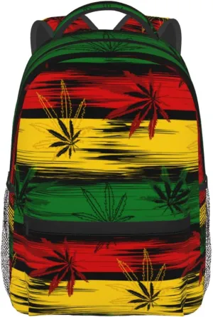 Abstract Jamaica Flag Colors Backpack For College School Large Laptop Bag Shoulder Bags Student Bookbag 17 Inch