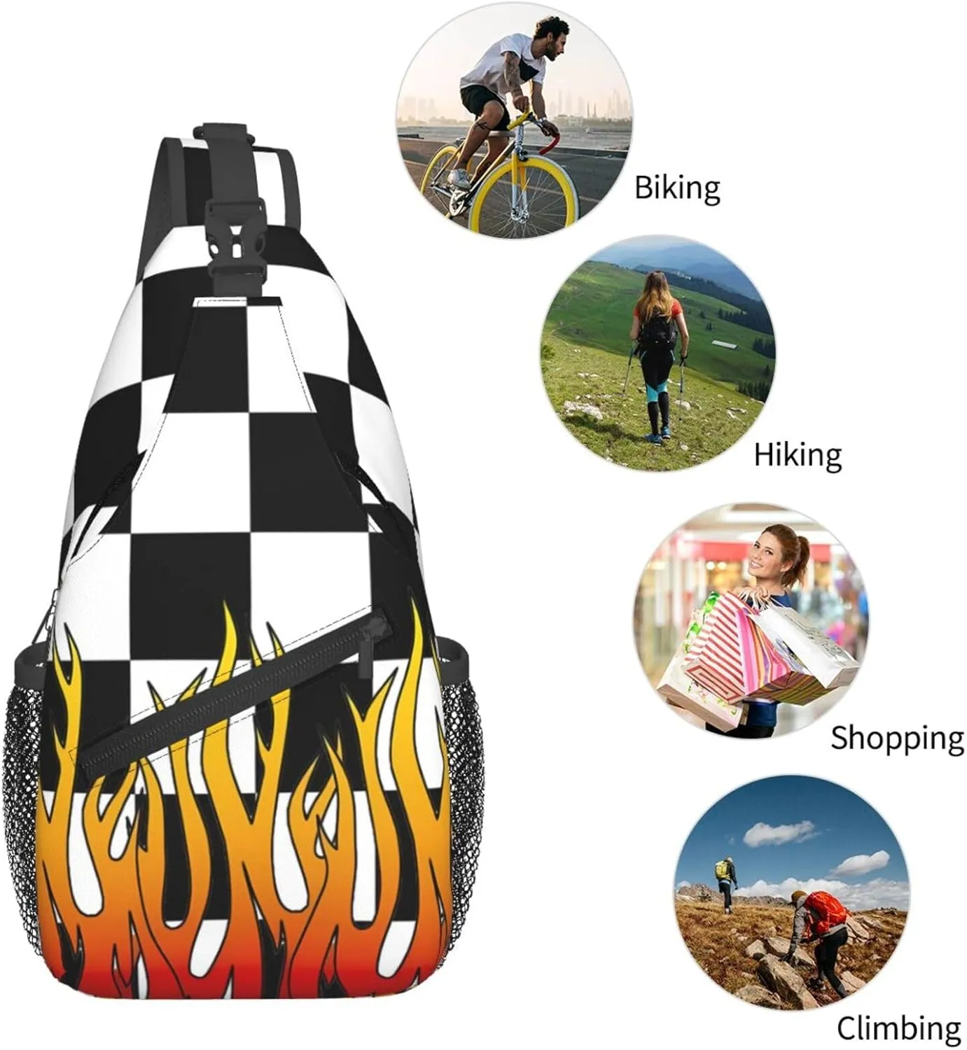 Abstract Rainbow Tie Dye Pattern Chest Bags Crossbody Sling Bag Shoulder Bag Travel Hiking Daypack For Men Women
