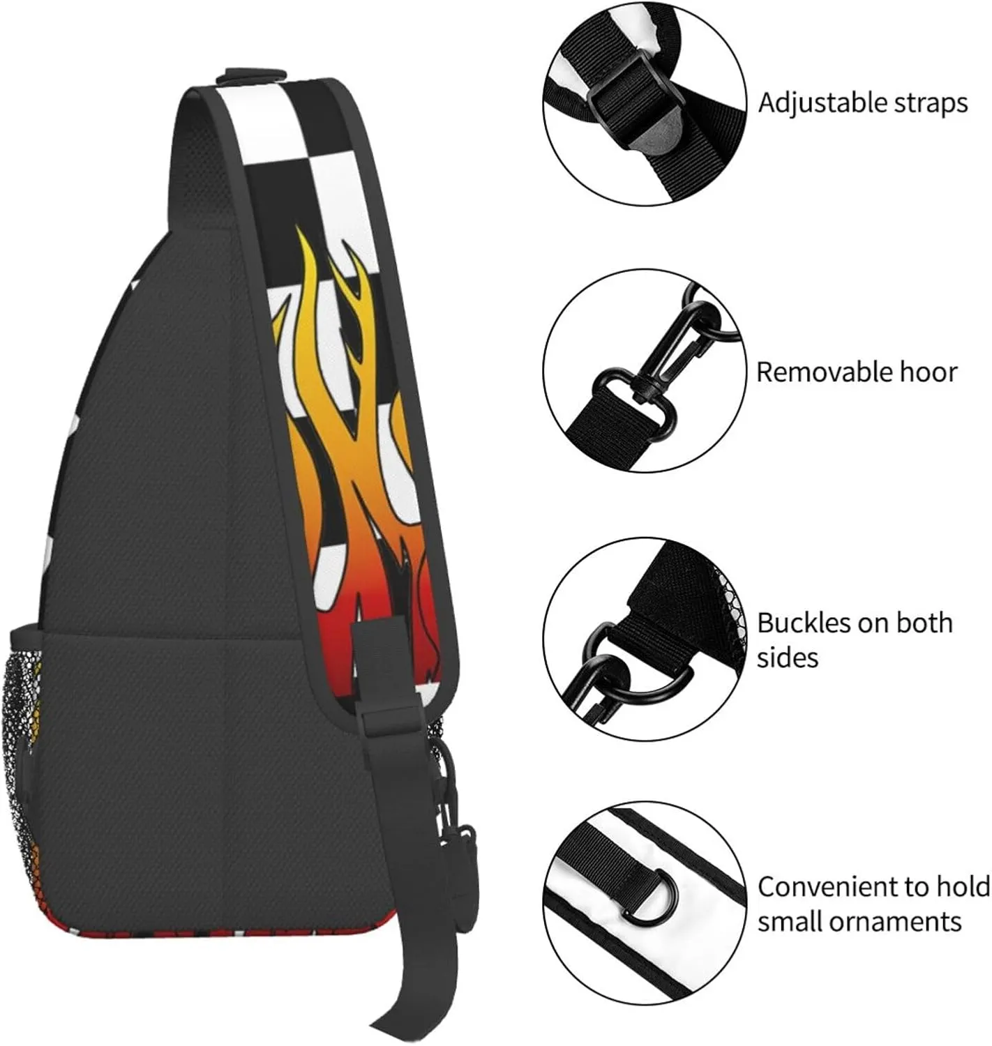 Abstract Rainbow Tie Dye Pattern Chest Bags Crossbody Sling Bag Shoulder Bag Travel Hiking Daypack For Men Women