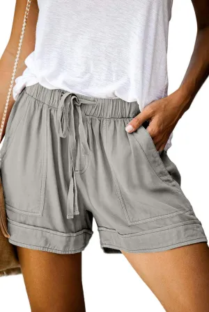 Acelitt Women Comfy Drawstring Casual Elastic Waist Pocketed Shorts,S-3XL