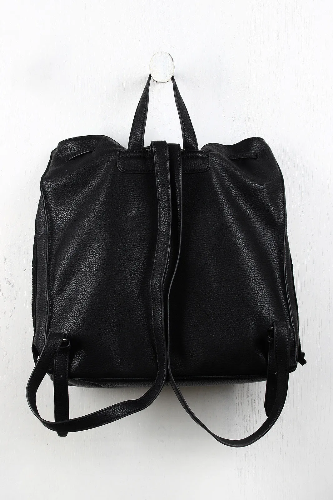 Adaptive And Leather Backpack Final call Boxy Suede Drawstring