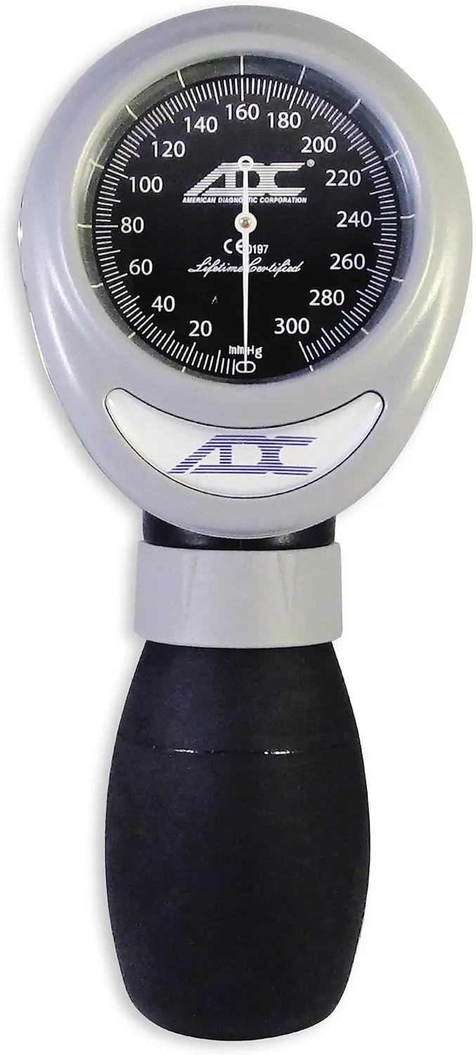 ADC Multikuf 740 5-Cuff EMT Kit with 804 Portable Palm Aneroid Sphygmomanometer, Child, Small Adult, Adult, Large Adult and Thigh Blood Pressure Cuffs (13-66 cm), Black Nylon Zipper Storage Case, Navy