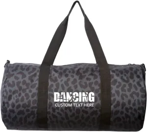 Add Your Text Leopard Print Duffel Bag: 29L Day Trip Duffel Bag