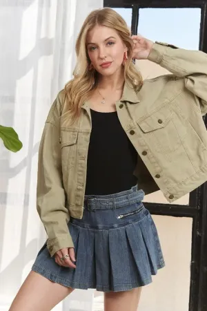 ADORA Canvas Button Up Front Denim Jacket