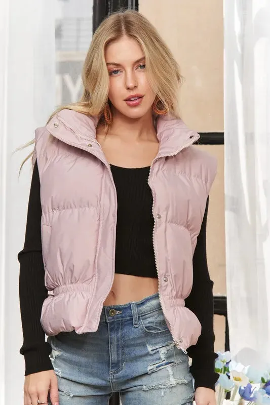 ADORA Puffer Vest with Cinched Waist