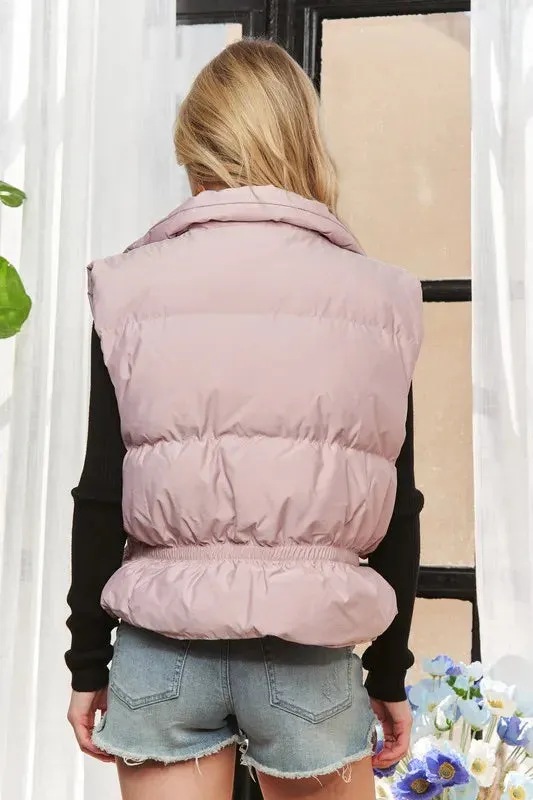 ADORA Puffer Vest with Cinched Waist