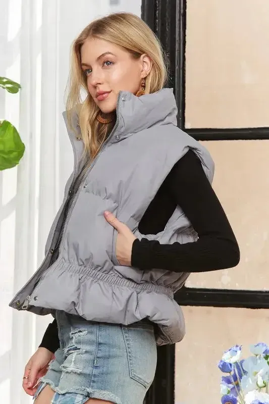 ADORA Puffer Vest with Cinched Waist