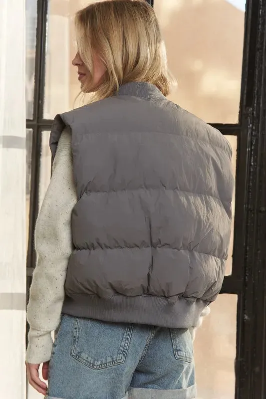 ADORA Puffer Zip-Up Front Vest Jacket