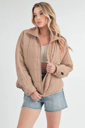 Aemi   Co Quilted Zip Up Puffer Jacket