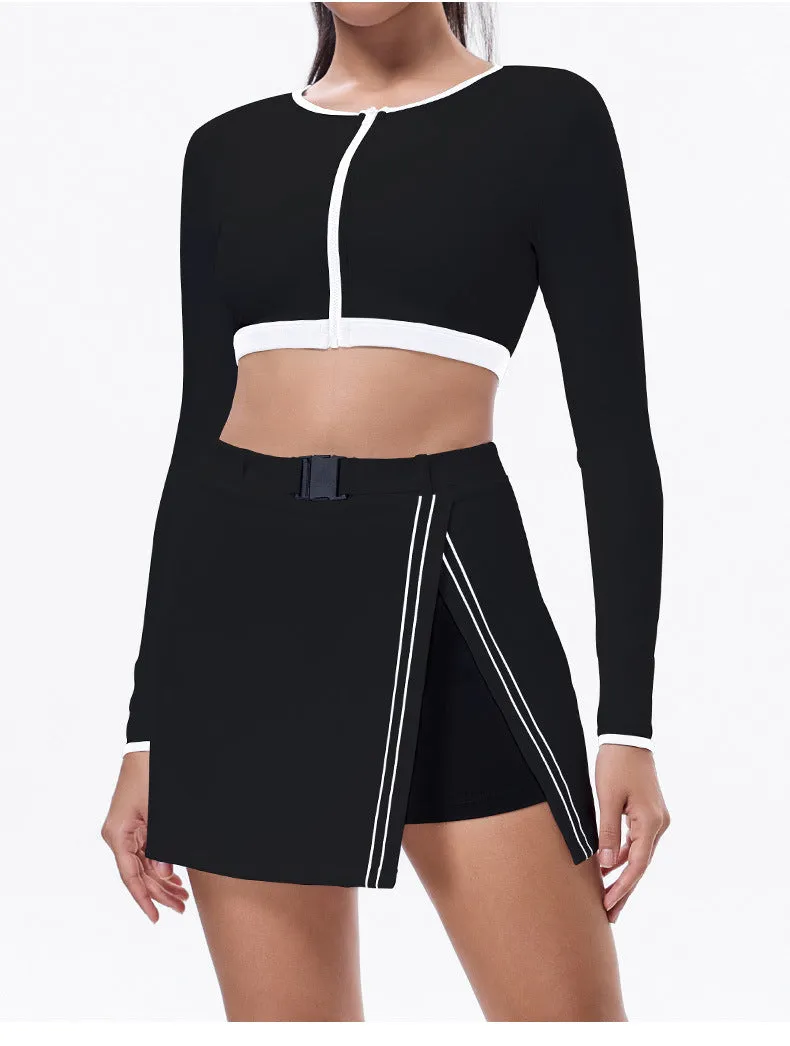 Aira Contrast Longsleeve Top & Skort Set