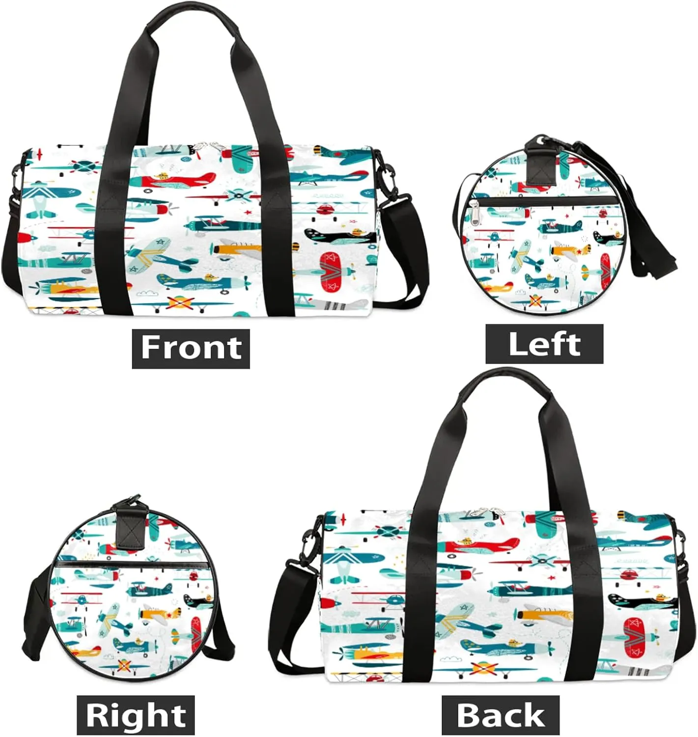 Airplane Print Sports Gym Bag for Men Women Lightweight Travel Duffle Bag with Shoulder Strap Waterproof Carry On Weekender Overnight Bag for Travel Sports Gym