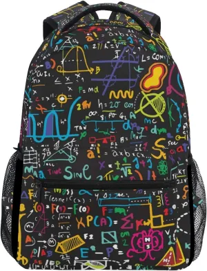 ALAZA Colorful Math Science Geometric Large Backpack Personalized Laptop iPad Tablet Travel School Bag with Multiple Pockets for Men Women College