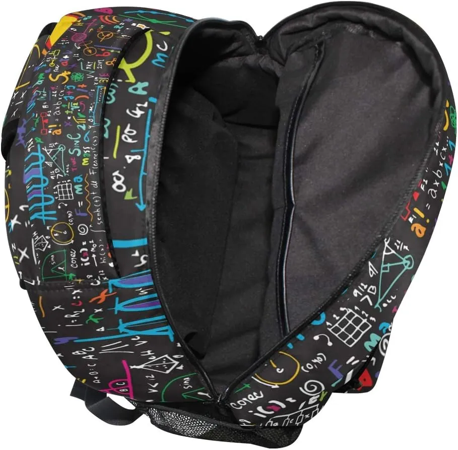 ALAZA Colorful Math Science Geometric Large Backpack Personalized Laptop iPad Tablet Travel School Bag with Multiple Pockets for Men Women College