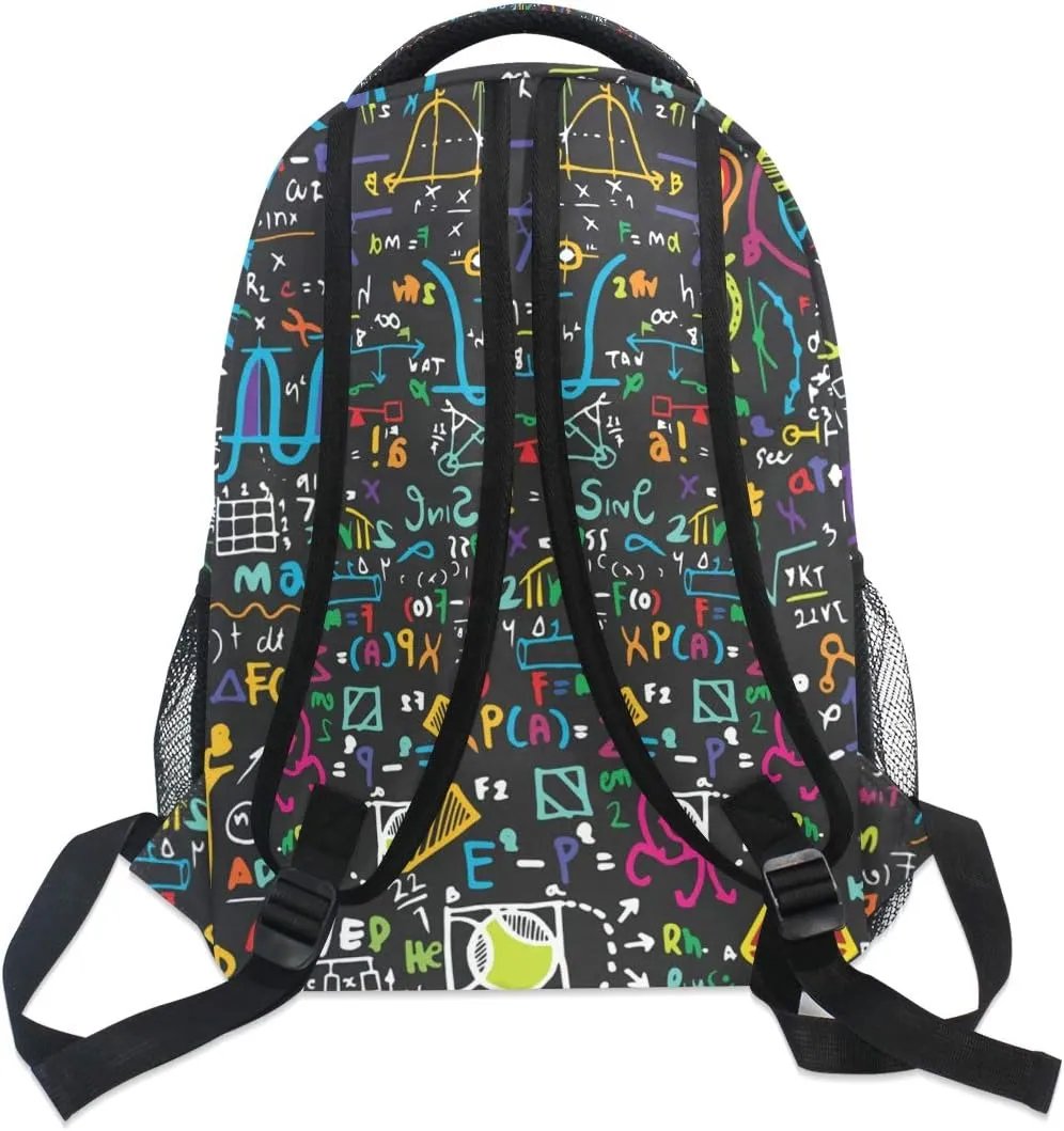 ALAZA Colorful Math Science Geometric Large Backpack Personalized Laptop iPad Tablet Travel School Bag with Multiple Pockets for Men Women College