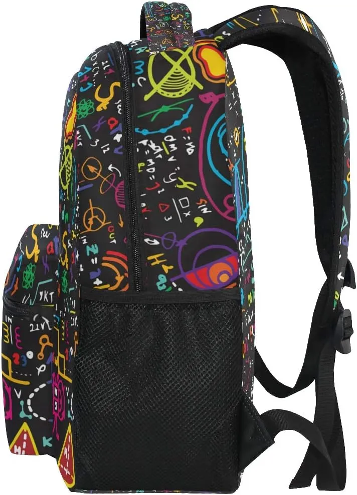 ALAZA Colorful Math Science Geometric Large Backpack Personalized Laptop iPad Tablet Travel School Bag with Multiple Pockets for Men Women College
