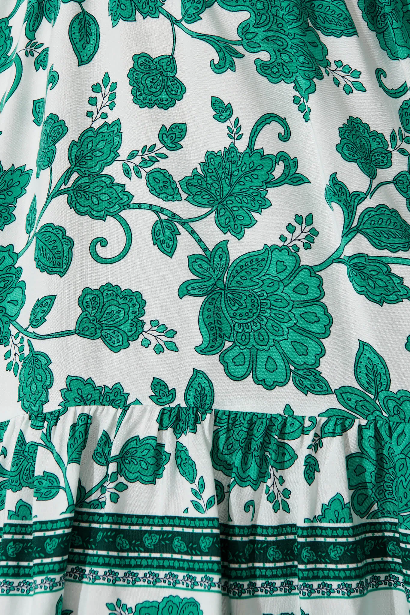 Alive Dress In Emerald Green Floral Border Print