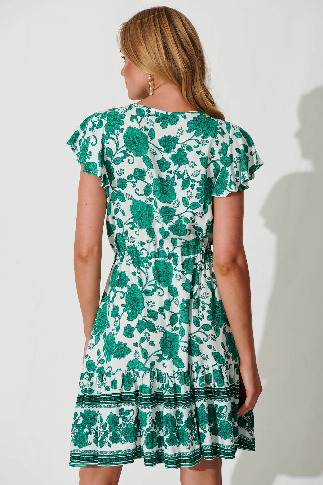 Alive Dress In Emerald Green Floral Border Print