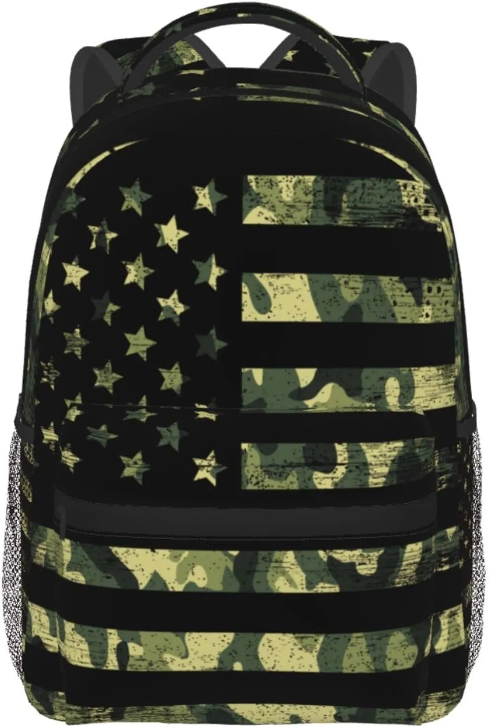 American Flag With Camouflage Backpack For College School Large Laptop Bag Shoulder Bags Student Bookbag 17 Inch