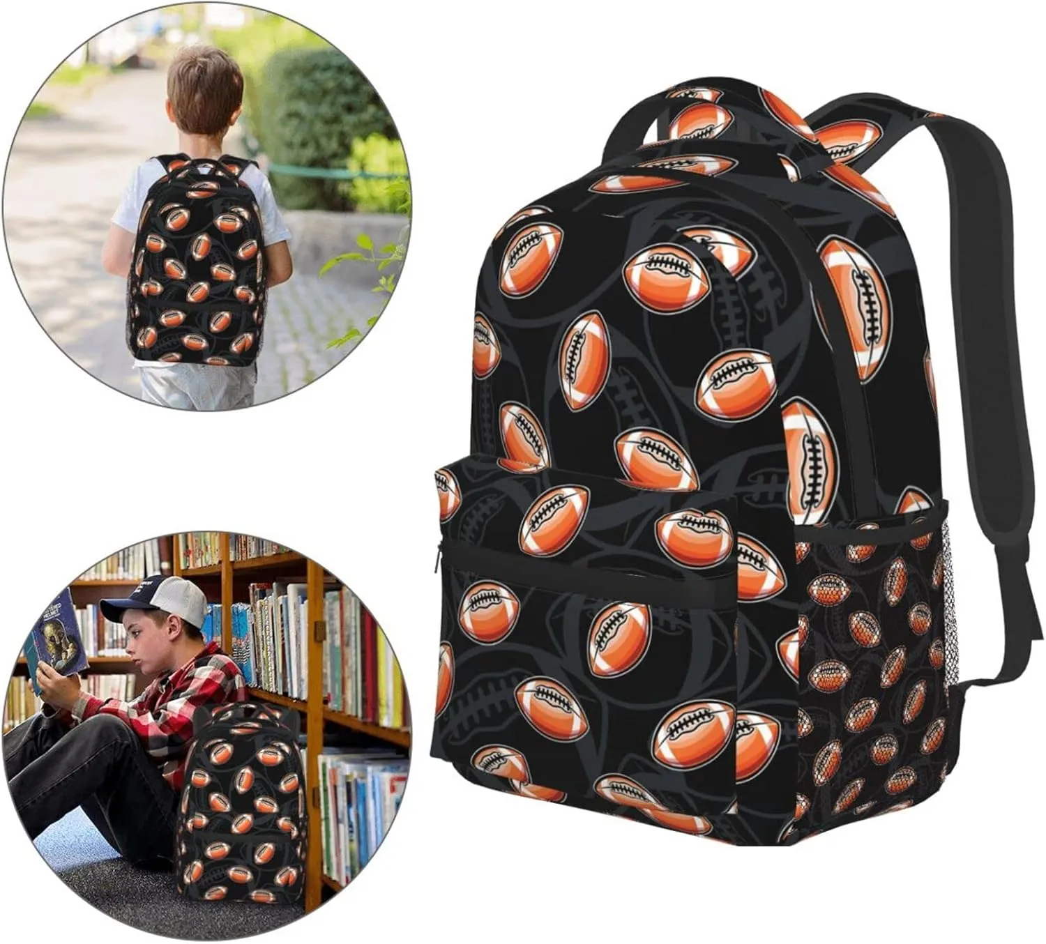 American Football Wallpaper Backpack For College School Large Laptop Bag Shoulder Bags Student Bookbag 17 Inch