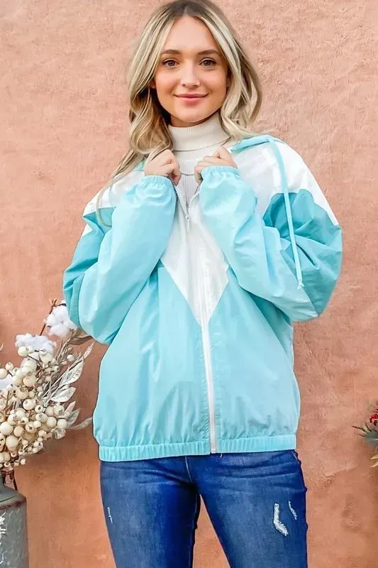 And The Why Color Block Windbreaker Jacket