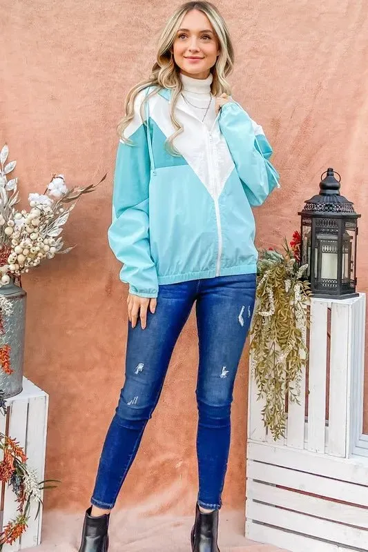 And The Why Color Block Windbreaker Jacket