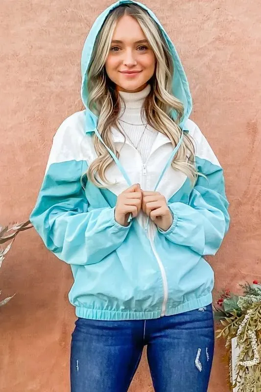 And The Why Color Block Windbreaker Jacket