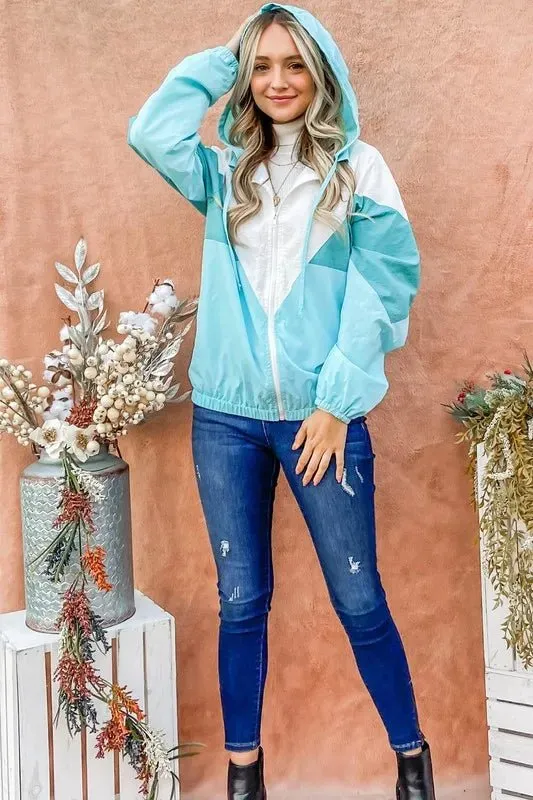 And The Why Color Block Windbreaker Jacket