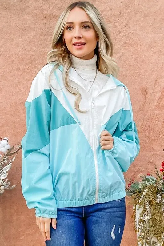 And The Why Color Block Windbreaker Jacket