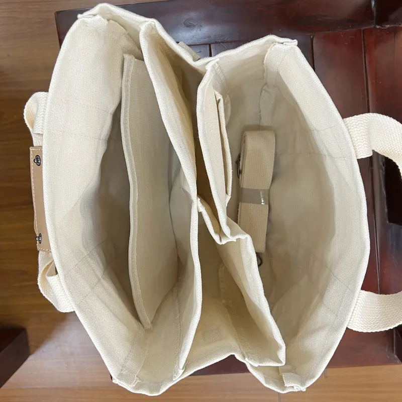 ANYMOM Mommy Diaper Bag Beige Nappy Handbag Waterproof Messenger Canvas Ins Style Maternity Hobos Bag for Stroller