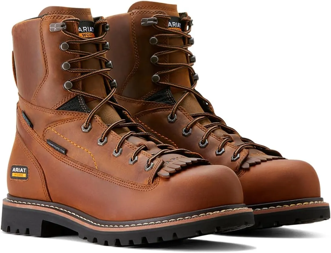Ariat Men's Longview Shock Shield 8" Waterproof Composite Toe Work Boot Industrial
