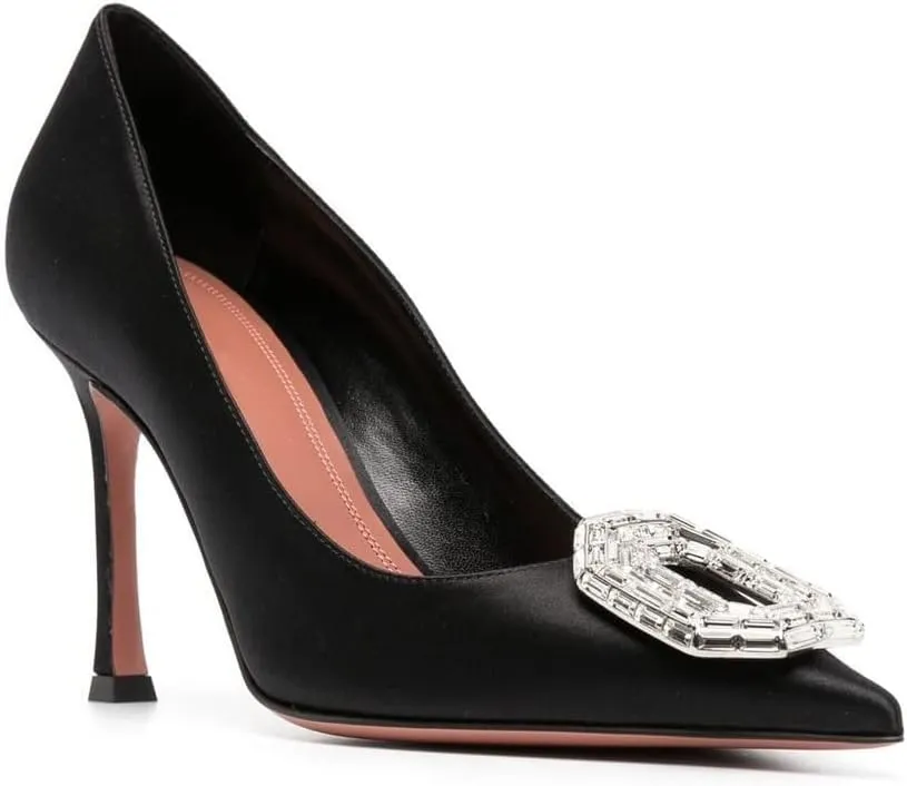 Arqa Pumps for Women Crystal Embellished Pointed Toe High Heels Wedding Dress Stiletto Heel Pump Shoes