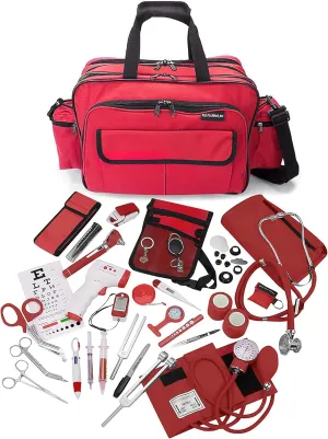 ASA TECHMED Durable Nurse Travel Bag with Nursing Supplies – Multi-Pocketed, Heavy-Duty Nylon, Webbed Shoulder Strap