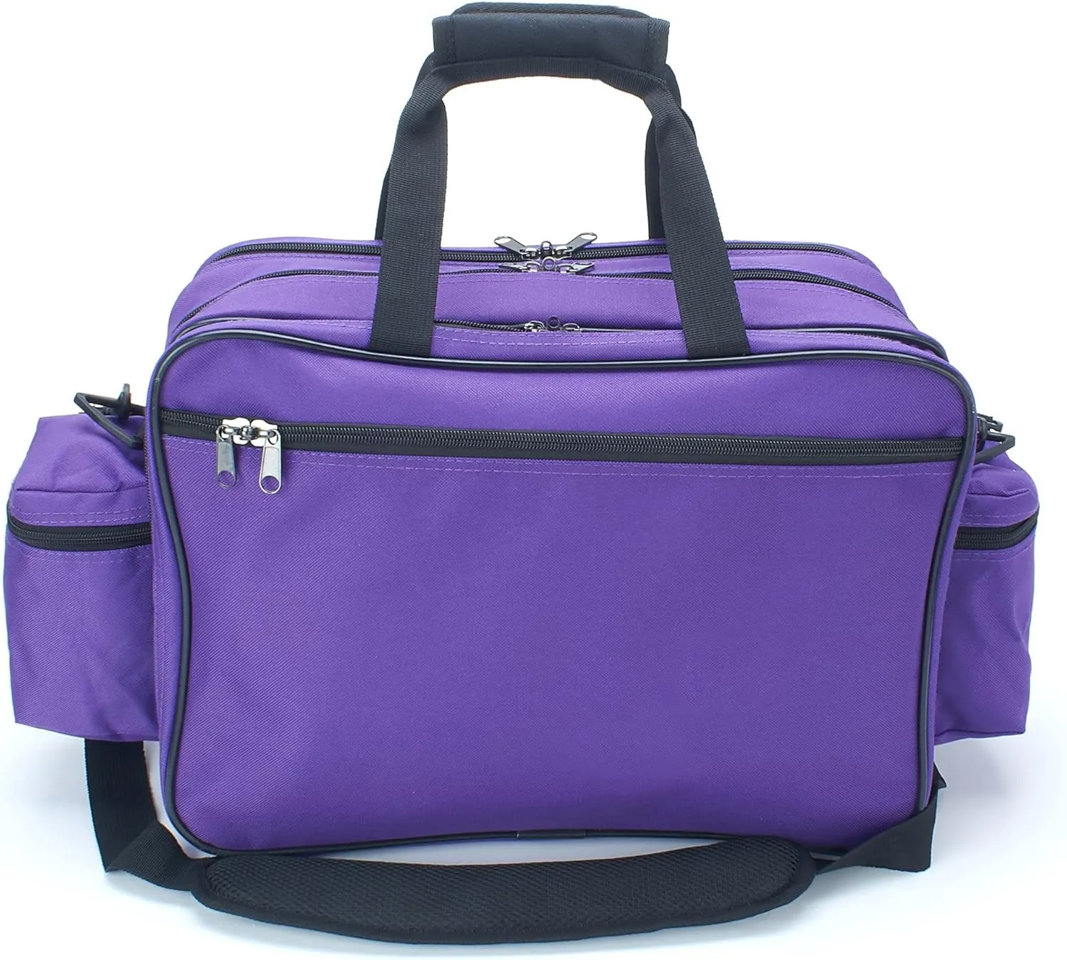 ASA TECHMED Nursing Bag with Compartments – Durable Medical Equipment Shoulder Bag for Nurses, Physicians, EMTs, Multi-Pocket, Nylon Reinforced, Adjustable Straps (Purple)