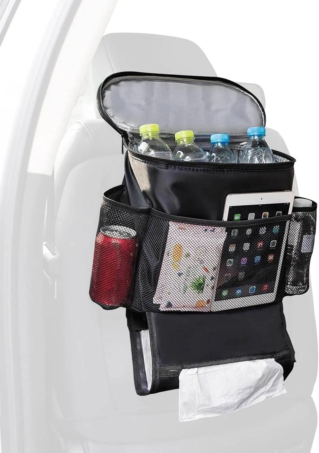 AUTOARK Car Seat Back Organizer and Cooler Set,Multi-Pocket Travel Storage Bag(Heat-Preservation and Waterproof),Bigger-Capacity,AK-054