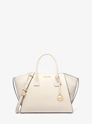 Avril Large Leather and Suede Satchel