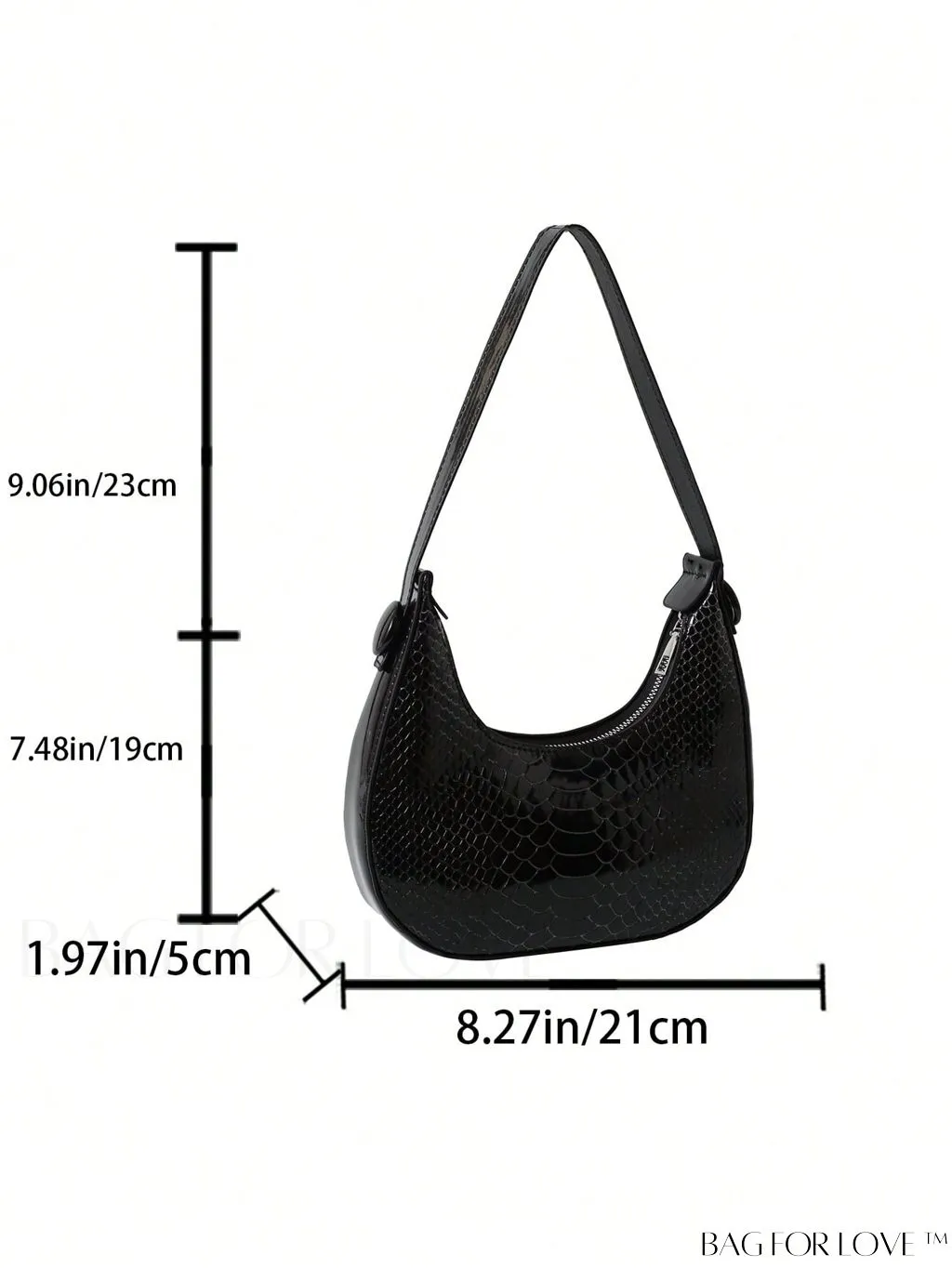 BagForLove - Exquisite Metallic Crocodile-Embossed Hobo Bag