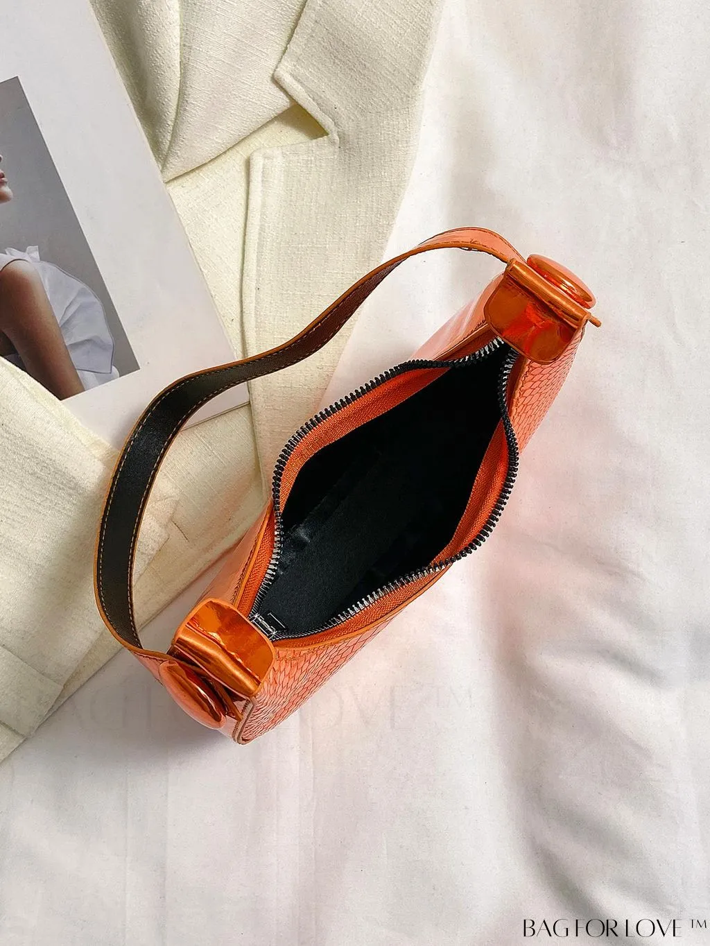 BagForLove - Exquisite Metallic Crocodile-Embossed Hobo Bag